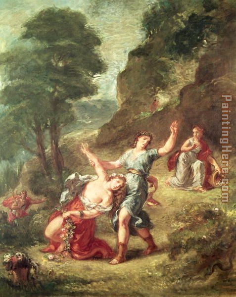 Orpheus and Eurydice Spring from a series of the Four Seasons 1862 painting - Eugene Delacroix Orpheus and Eurydice Spring from a series of the Four Seasons 1862 art painting